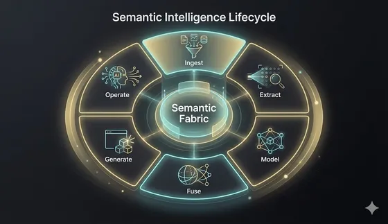Semantic Intelligence Lifecycle: Ingest, Extract, Model, Fuse, Generate, Operate