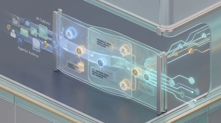 Output and action governance — AI responses checked through approval layer