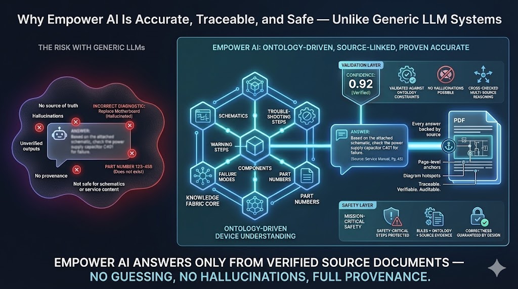 Accuracy under the hood — generic AI vs. governed, domain-grounded AI